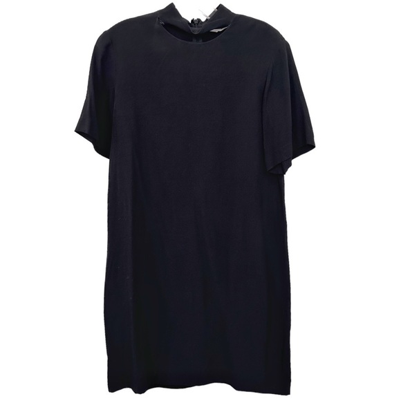 & Other Stories Black Choker Collar Mini Shift Dress Cut Out Collar Sz 8 - Picture 1 of 10